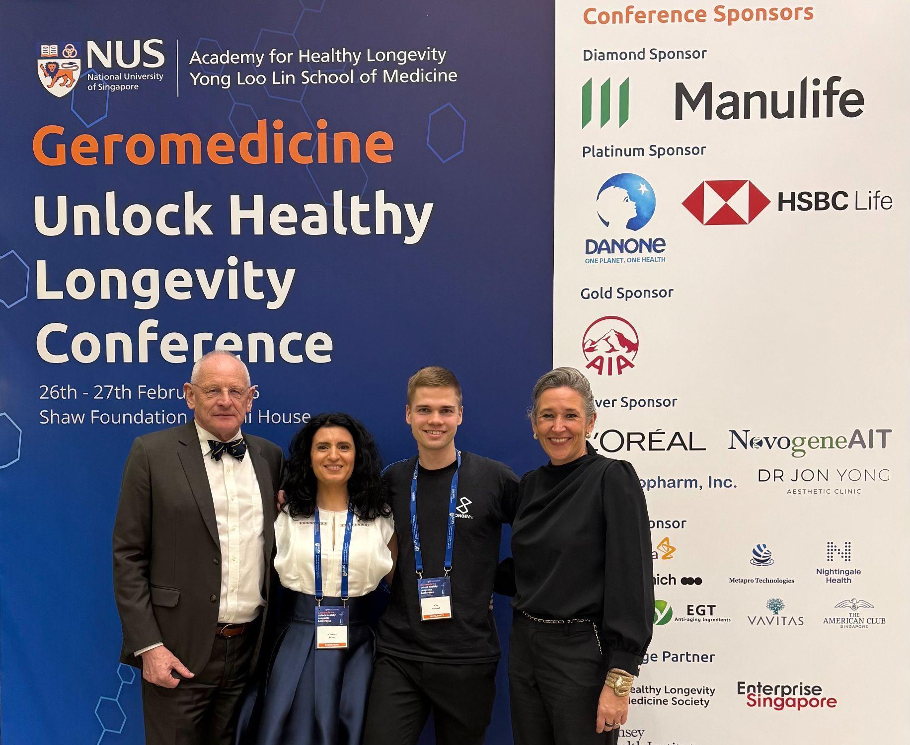 The LongevAI team at the Unlock Healthy Longevity Conference, NUS Academy for Healthy Longevity, Singapore